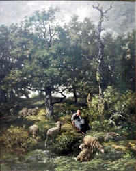 Shepherdess with Herd